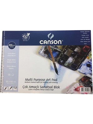 Canson 35x50 cm Spiralli Resim Defteri 200 gr. 15 Yaprak