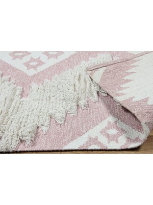 Esse Halı Town Kilim 13 Pink White 80 x 300