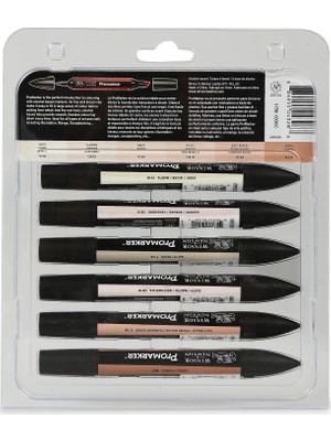 Winsor & Newton Promarker Grafik Kalemi 6'Lı Set Skin Tones