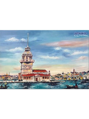 Direkt-Al Yapışkanlı Pano/İstanbul, Kız Kulesi 33X48 Cm.
