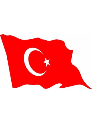 Sticker Master Dalgalı Türk Bayrağı Sticker(15CM) Oto Motor Pc Etiket