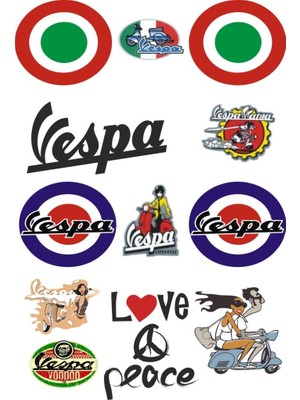 Sticker Master Vespa Sticker Seti Oto Motor Pc Etiket