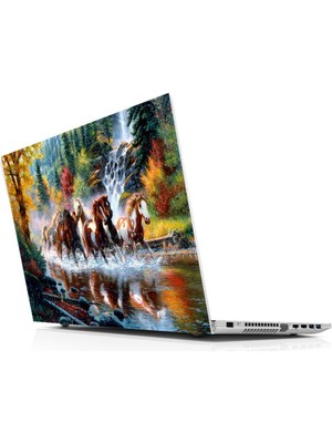 Sticker Master Koşan Atlar Laptop Sticker Oto Motor Pc Etiket