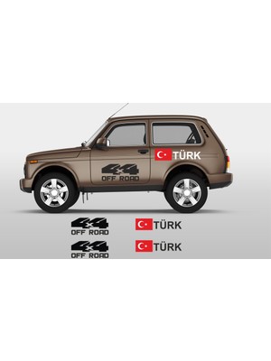 Sticker Master Lada Niva Sticker Set-6 Oto Motor Pc Etiket