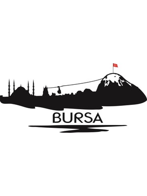 Sticker Master Bursa Siluet Duvar Sticker Oto Motor Pc Etiket