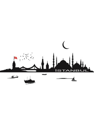 Sticker Master İstanbul Siluet Duvar Sticker 3 Oto Motor Pc Etiket