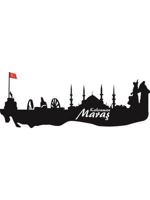 Sticker Master Kahramanmaraş Siluet Duvar Sticker 2 Oto Motor Pc Etiket