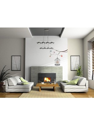 Sticker Master Kuşlar Ve Kafes Duvar Sticker Oto Motor Pc Etiket