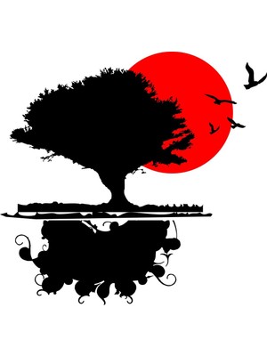 Sticker Master Gün Batımı Duvar Sticker Oto Motor Pc Etiket