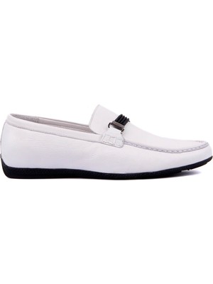 Sail Laker's Beyaz Deri Erkek Günlük Ayakkabı