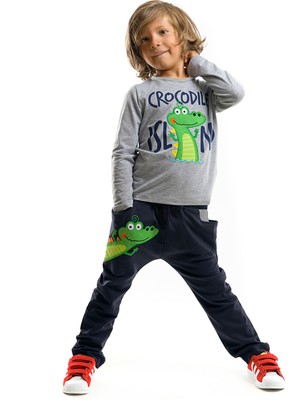 Denokids Timsah Adası Erkek Çocuk T-shirt Pantolon Takım