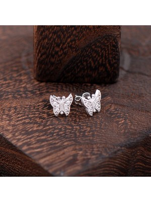 Sümer Telkari Kelebek Gümüş Küpe 2313