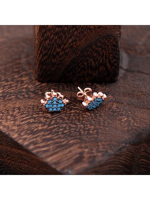 Sümer Telkari Kraliçe Tacı Rose Gümüş Küpe 2329