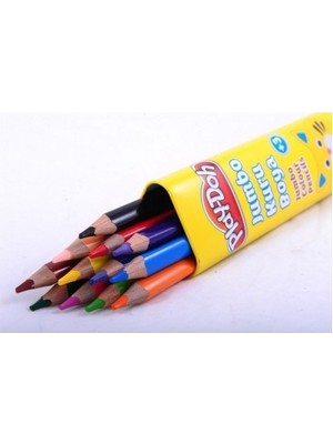 Play-Doh Jumbo Üçgen Kuru Boya 12 Renkli Tüp Seti Çocuklar İçin Eğlenceli Boyama Deneyimi