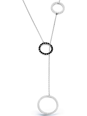 Argentum Concept Zirkon Taşlı Gümüş Halkalar Kolye N114501