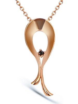 Argentum Concept Zirkon Taşlı Gümüş Lale Kolye