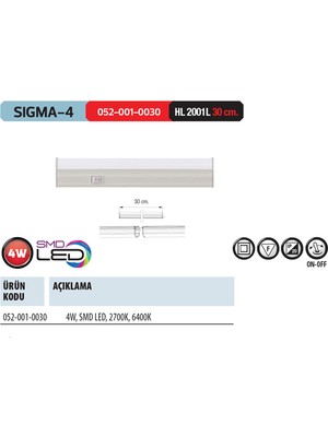 Horoz Sıgma-4 6400K Beyaz Işık 4 Watt Led Duvar Ve Mutfak Armatürü