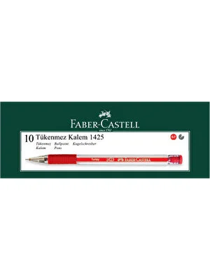 Faber-Castell 1425 İğne Uç Tükenmez Kırmızı 10'lu Kutu