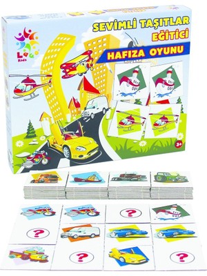 Laço Kids Sevimli Taşıtlar Eğitici Hafıza Oyunu