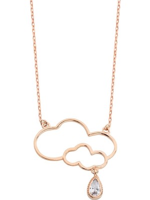 Harem Altın Damlalı Bulut Gümüş Kolye - Gms364