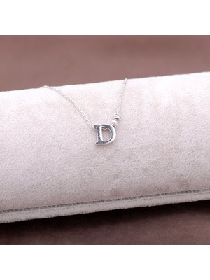 Sümer Telkari D Harfli Tasarım Gümüş Kolye 3801