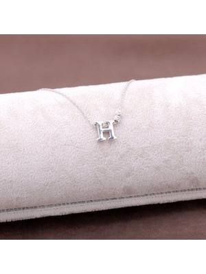 Sümer Telkari H Harfli Tasarım Gümüş Kolye 3811