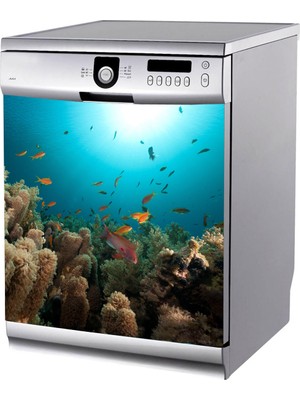 Tilki Dünyası Yüzen Balıklar Bulaşık Makinası Stickerı