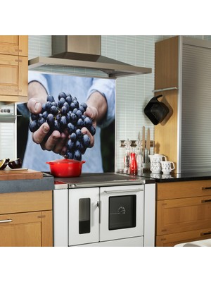 Tilki Dünyası Mutfak Ocağı Arkası Üzümler Sticker