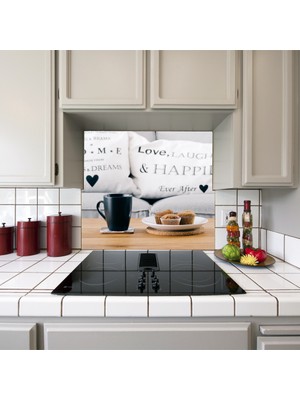 Tilki Dünyası Mutfak Ocağı Arkası Kahve ve Kek Sticker