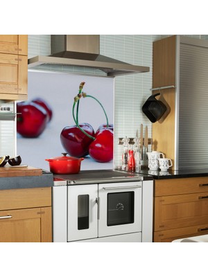 Tilki Dünyası Mutfak Ocağı Arkası Kiraz Sticker