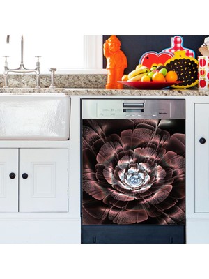 Tilki Dünyası Çiçek Büyüsü Bulaşık Makinası Kapak Stickerı
