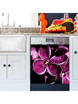 Tilki Dünyası Su Damlası ve Çiçek Bulaşık Makinası Kapak Stickerı