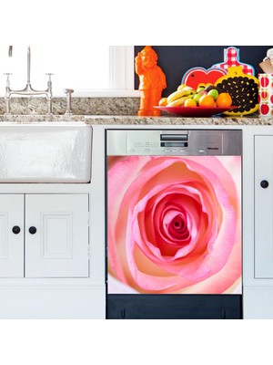 Tilki Dünyası Pembe Döngü Bulaşık Makinası Kapak Stickerı