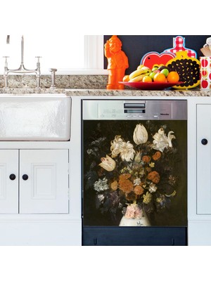 Tilki Dünyası Sanat Eseri Bulaşık Makinası Kapak Stickerı