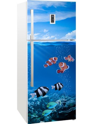 Tilki Dünyası Buzdolabı Kapağı Kaplama Sticker 0065