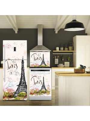 Tilki Dünyası Paris Buzdolabı, Bulaşık Makinesi ve Ocak Arkası Set Yapışkanlı Folyo 0035