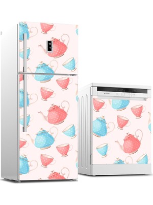 Tilki Dünyası Buzdolabı ve Bulaşık Makinesi Takım Sticker 0051