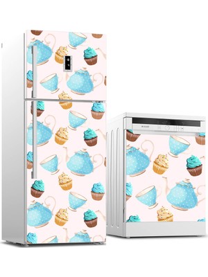 Tilki Dünyası Buzdolabı ve Bulaşık Makinesi Takım Sticker 0053