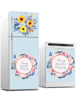 Tilki Dünyası Buzdolabı ve Bulaşık Makinesi Takım Sticker 0065