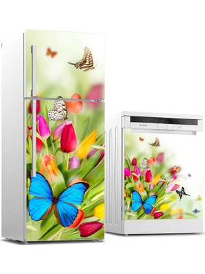 Tilki Dünyası Buzdolabı ve Bulaşık Makinesi Takım Sticker 0093