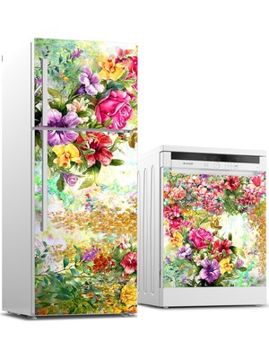 Tilki Dünyası Buzdolabı ve Bulaşık Makinesi Takım Sticker 0107