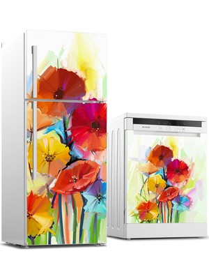 Tilki Dünyası Buzdolabı ve Bulaşık Makinesi Takım Sticker 0109