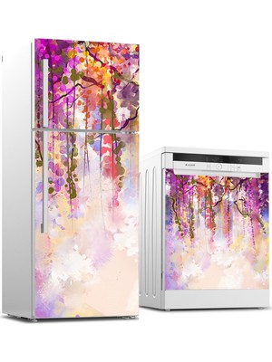 Tilki Dünyası Buzdolabı ve Bulaşık Makinesi Takım Sticker 0113