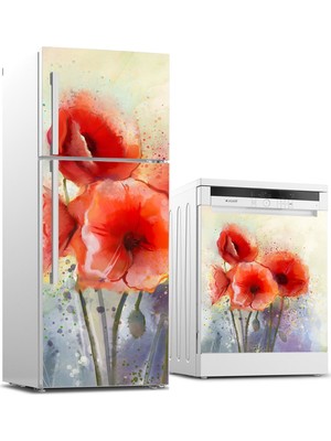 Tilki Dünyası Buzdolabı ve Bulaşık Makinesi Takım Sticker 0114