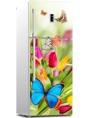 Tilki Dünyası Buzdolabı Kapağı Kaplama Sticker 0187