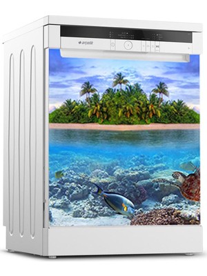 Tilki Dünyası Bulaşık Makinesi Kapak Sticker 0179