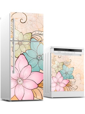 Tilki Dünyası Buzdolabı ve Bulaşık Makinesi Takım Sticker 0181