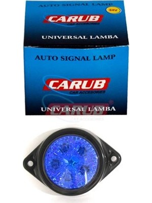 Carub Lamba 12V Ledli Yuvarlak Mavi