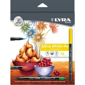 Aqua Brush Duo 12'li Fırça Uç+İnce Uç Sanatsal Keçeli Kalem L6521