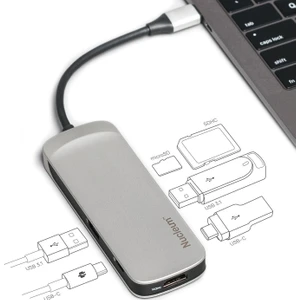 Nucleum Macbook HDMI+ USB 3.1 + USB-C + MicroSD +  USB 3.1 + USB-C Apple Dönüştürücü (C-HUBC1-SR-EN)